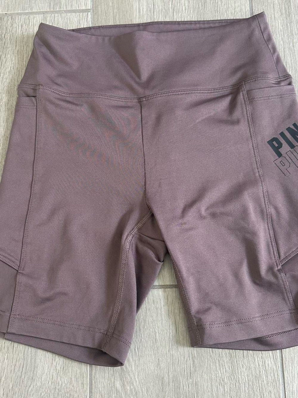 PINK Victoria's Secret Mauve High-Rise Pocket Bike Shorts